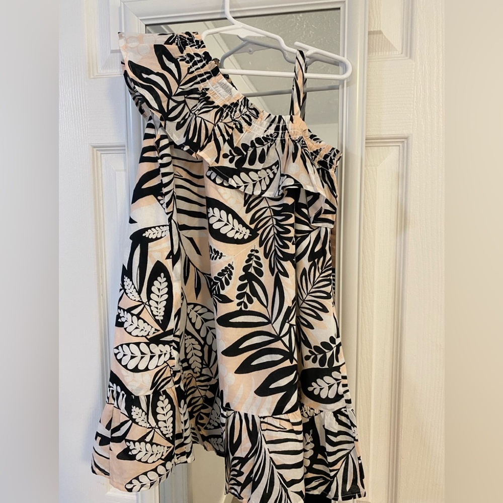 Janie and Jack Black and White One Shoulder Sundress